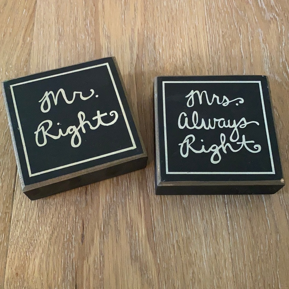 Small wooden box decor “Mr Right” & “Mrs right”